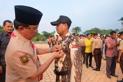 Bupati Inhil Irup Apel Gelar Senja Pramuka 2018